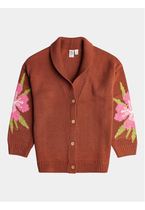 Roxy Kardigan Hand On Heart Swtr ERJSW03584 Pomarańczowy Regular Fit. Kolor: pomarańczowy. Materiał: syntetyk