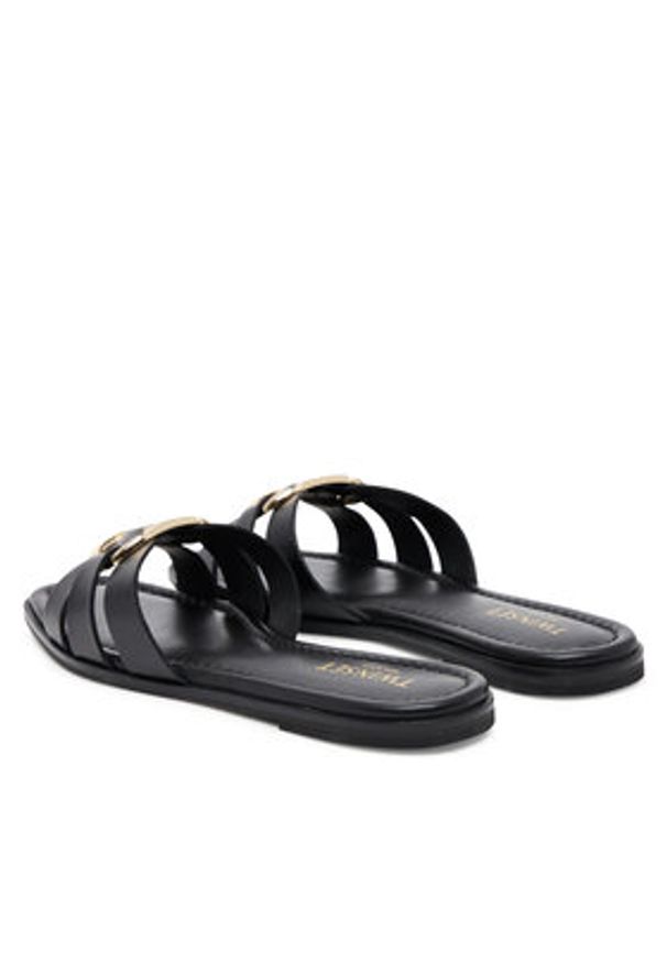 TwinSet - TWINSET Klapki 251TGT090 Czarny. Kolor: czarny. Materiał: skóra