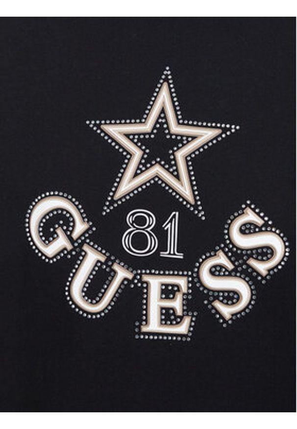 Guess T-Shirt V6YI04 K4268 Czarny Regular Fit. Kolor: czarny. Materiał: bawełna