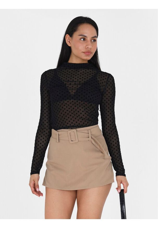 Brave Soul Bluzka LLT-225MINNIE Czarny Straight Fit. Kolor: czarny. Materiał: syntetyk