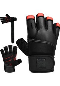 RDX SPORTS - Rękawiczki RDX L4 Finger Weightlifting Leather. Kolor: czerwony. Sport: fitness #1