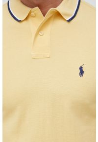 Polo Ralph Lauren polo bawełniane kolor żółty gładki. Typ kołnierza: polo. Kolor: żółty. Materiał: bawełna. Długość: krótkie. Wzór: gładki #3