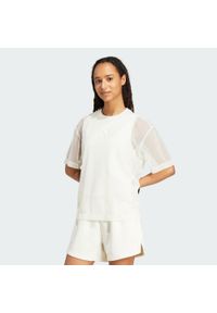 Adidas - Koszulka Soft Lux Mesh. Kolor: biały. Materiał: mesh. Sport: fitness #1