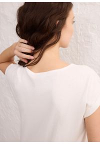 bonprix - Koszulka z domieszką jedwabiu. Kolor: biały. Materiał: jedwab #3