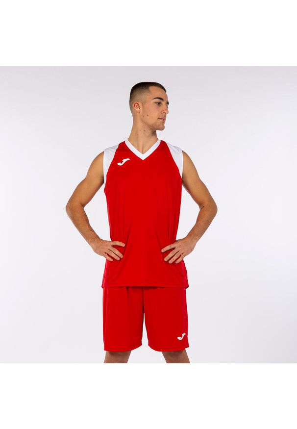 Zestaw do koszykówki dla dorosłych Joma Final II. Kolor: czerwony, biały, wielokolorowy. Materiał: dresówka. Sport: koszykówka