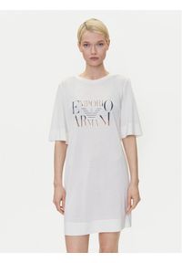 Emporio Armani Sukienka codzienna EW000618 AF12187 U1131 Biały Loose Fit. Okazja: na co dzień. Kolor: biały. Materiał: wiskoza. Typ sukienki: proste. Styl: casual