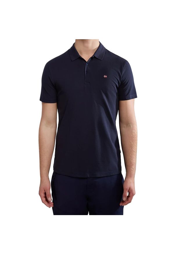 Koszulka polo męska Napapijri Ealis. Typ kołnierza: polo. Kolor: niebieski. Materiał: bawełna. Długość rękawa: krótki rękaw. Długość: krótkie