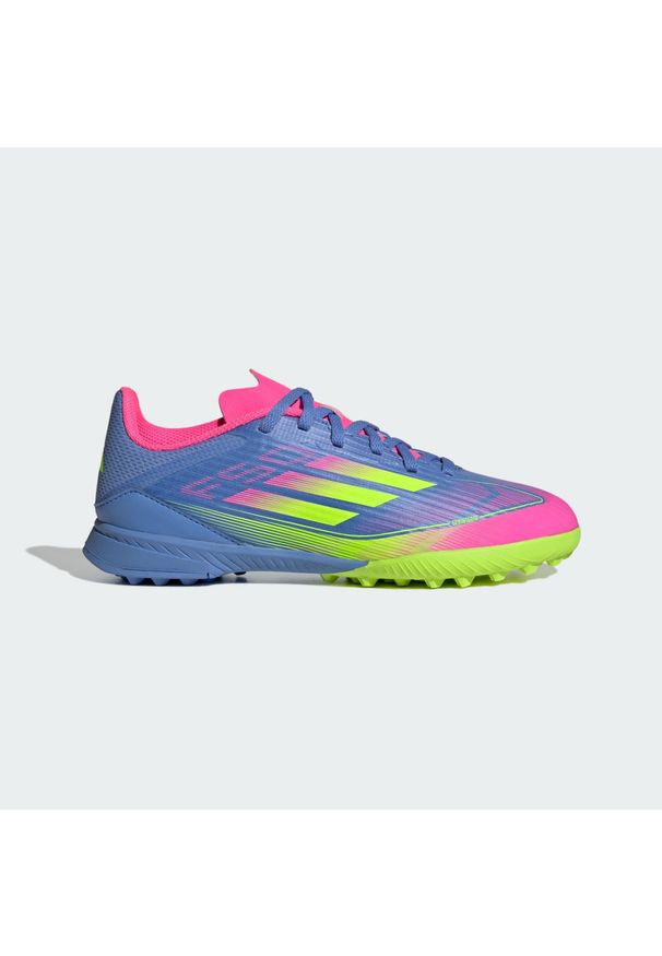 Adidas - Buty F50 League TF Kids. Kolor: żółty, różowy, niebieski, wielokolorowy. Sport: piłka nożna
