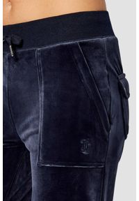 Juicy Couture - JUICY COUTURE Granatowe spodnie dresowe damskie Layla Low Rise, Rozmiar M. Kolor: niebieski. Materiał: dresówka #4