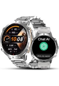 SMARTWATCH męski Rubicon F40-PROF bransoleta srebrny. Rodzaj zegarka: smartwatch. Kolor: srebrny