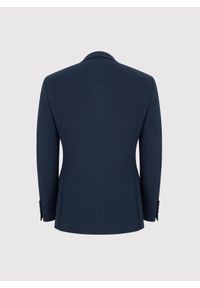 Pako Lorente - PAKO LORENTE – Granatowa żakardowa marynarka męska. Kolor: niebieski. Materiał: żakard #8