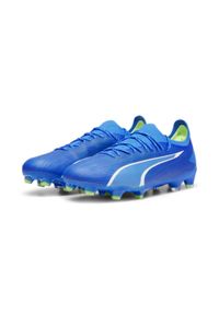 Buty piłkarskie Puma Ultra Ultimate FG/AG. Kolor: zielony, biały, niebieski, wielokolorowy. Materiał: tkanina, materiał, syntetyk, guma. Sport: piłka nożna #1