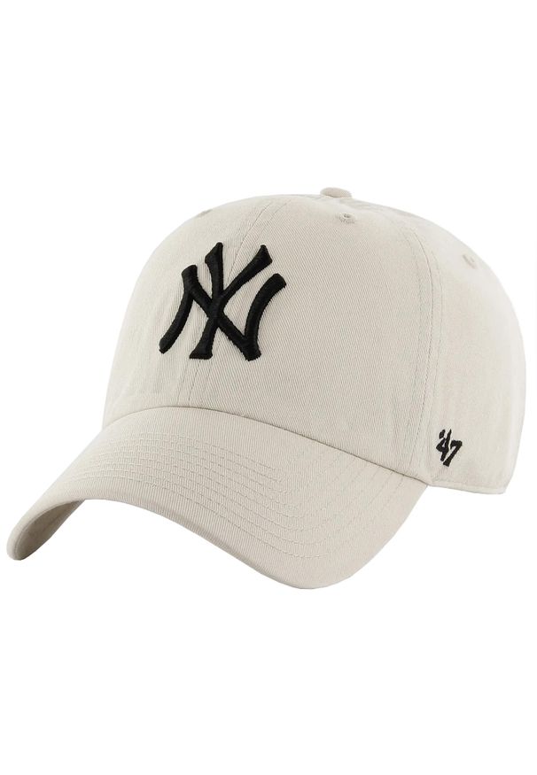 47 Brand - Czapka z daszkiem męska New York Yankees MLB Clean Up Cap. Kolor: beżowy. Materiał: bawełna