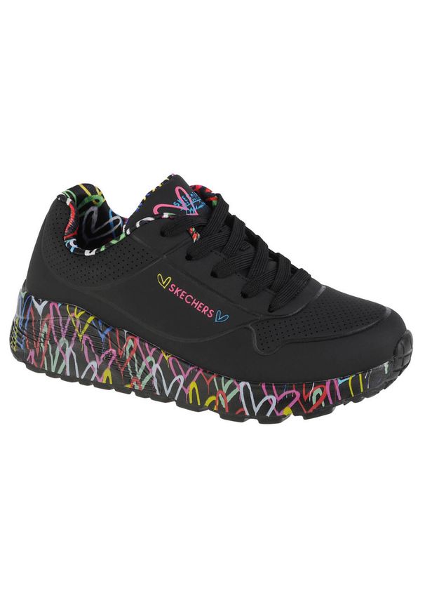 skechers - Buty do chodzenia dla dzieci Skechers Uno Lite. Zapięcie: sznurówki. Kolor: wielokolorowy, czarny. Materiał: materiał, syntetyk. Szerokość cholewki: normalna. Sport: turystyka piesza