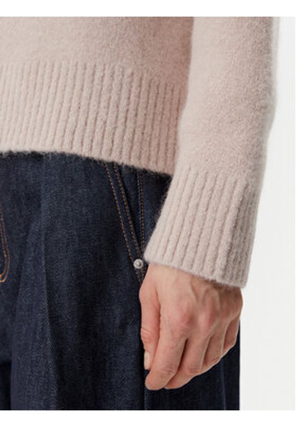 AMI PARIS - AMI Paris Sweter UKS025.KN0032 Różowy Regular Fit. Kolor: różowy. Materiał: wełna