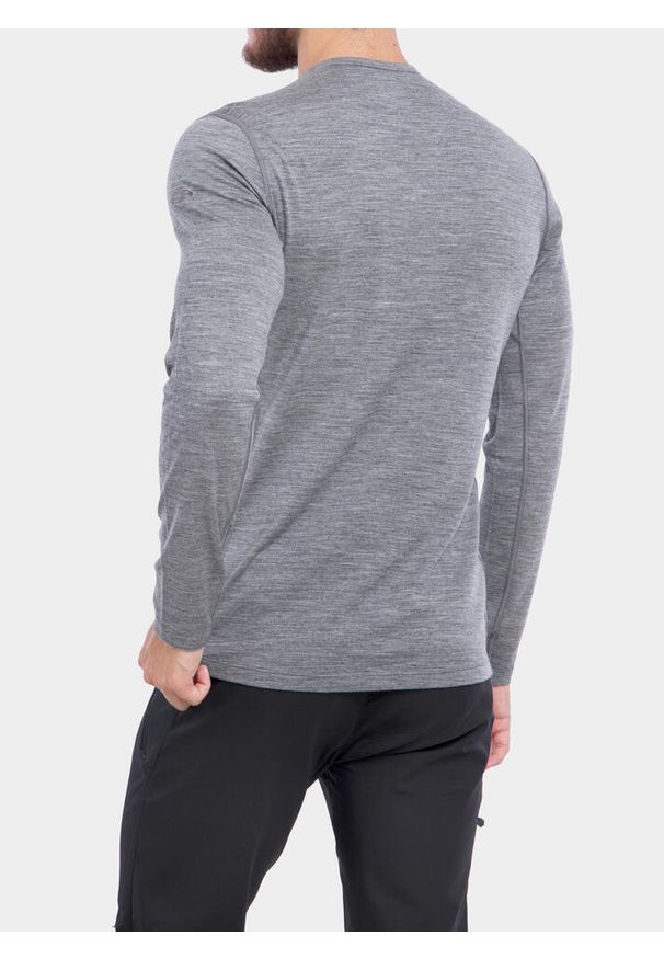 Koszulka turystyczna z długim rękawem męska Icebreaker 200 Oasis. Kolor: szary. Materiał: wełna. Długość rękawa: długi rękaw. Długość: długie. Sezon: zima. Sport: turystyka piesza, bieganie