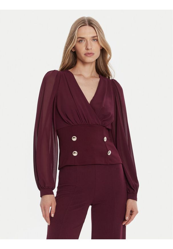 Rinascimento Bluzka CFC0126180003 Bordowy Regular Fit. Kolor: czerwony. Materiał: syntetyk