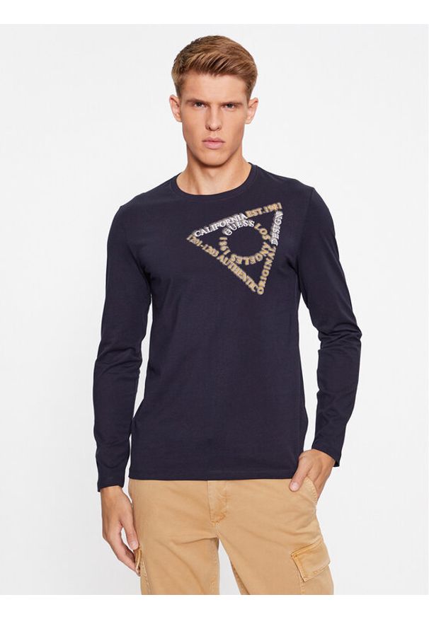 Guess Longsleeve M3BI14 I3Z14 Niebieski Slim Fit. Kolor: niebieski. Materiał: bawełna. Długość rękawa: długi rękaw