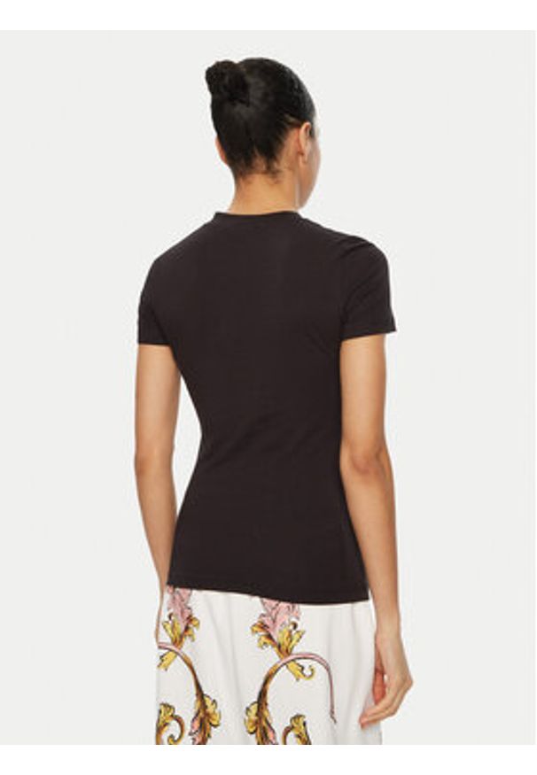 Versace Jeans Couture T-Shirt 78HAHT00 Czarny Regular Fit. Kolor: czarny. Materiał: bawełna