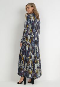 Born2be - Granatowa Sukienka Koszulowa Rozkloszowana Delirime. Okazja: na co dzień. Kolor: niebieski. Typ sukienki: koszulowe. Styl: casual, elegancki #5