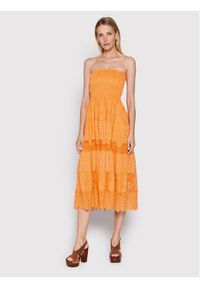 Iconique Sukienka letnia Gaia IC22 096 Pomarańczowy Regular Fit. Kolor: pomarańczowy. Materiał: bawełna. Sezon: lato #1