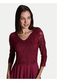 Swing Sukienka koktajlowa 5AI08900 Bordowy Regular Fit. Kolor: czerwony. Materiał: syntetyk. Styl: wizytowy #7