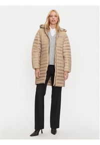 Calvin Klein Płaszcz zimowy K20K208011 Beżowy Slim Fit. Kolor: beżowy. Materiał: syntetyk. Sezon: zima #6