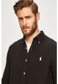 Polo Ralph Lauren - Koszula 710654408008. Typ kołnierza: polo. Kolor: czarny. Materiał: dzianina #2