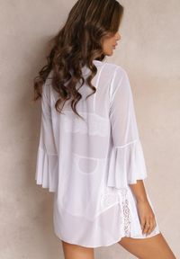 Renee - Biały 3-częściowy Komplet Bielizny Nocnej z Narzutką Araia. Kolor: biały #3