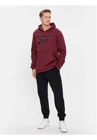 Reebok Bluza Identity Fleece Stacked Logo IM3955 Bordowy Regular Fit. Kolor: czerwony. Materiał: syntetyk