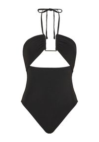 Calvin Klein Swimwear Strój kąpielowy KW0KW02813 Czarny. Kolor: czarny. Materiał: syntetyk