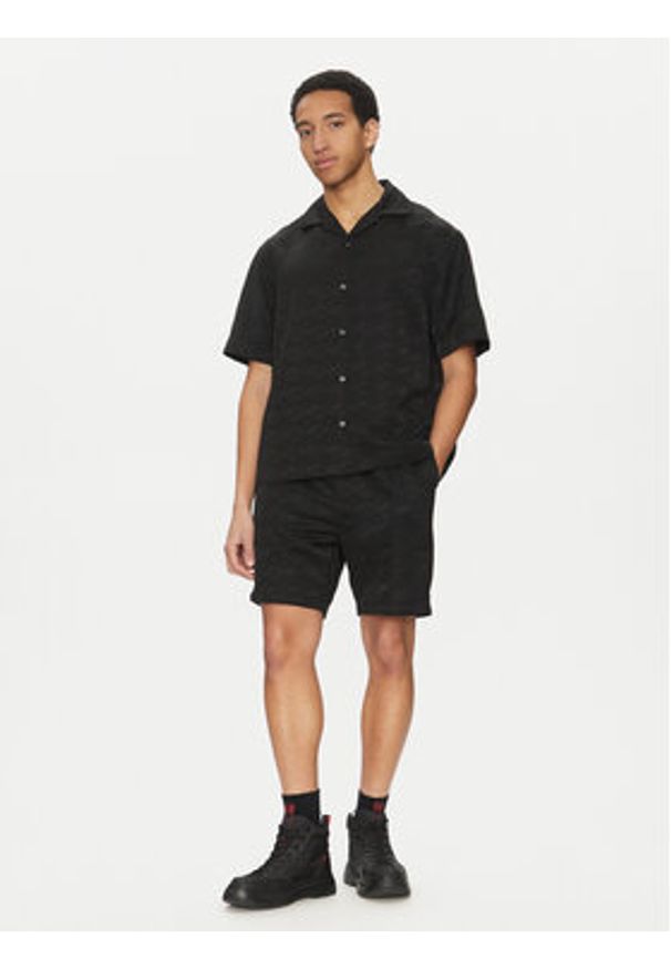 Hugo - HUGO Szorty sportowe Ravis252 50534654 Czarny Relaxed Fit. Kolor: czarny. Materiał: syntetyk. Styl: sportowy