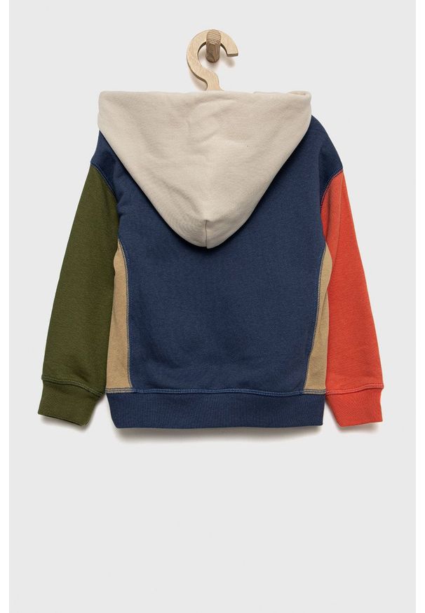 GAP bluza dziecięca kolor granatowy z kapturem gładka. Okazja: na co dzień. Typ kołnierza: kaptur. Kolor: niebieski. Wzór: gładki. Styl: casual