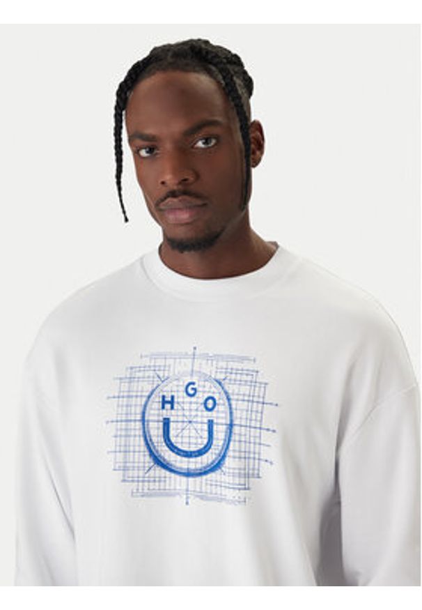 Hugo - HUGO Bluza Namenex 50554392 Biały Regular Fit. Kolor: biały. Materiał: bawełna