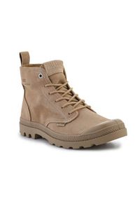 Buty do chodzenia unisex Palladium Pampa Hi Skin Tan. Zapięcie: sznurówki. Kolor: beżowy. Materiał: skóra. Szerokość cholewki: normalna. Sport: turystyka piesza