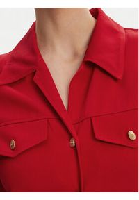 TOMMY HILFIGER - Tommy Hilfiger Sukienka koszulowa WW0WW45819 Czerwony Regular Fit. Kolor: czerwony. Materiał: wiskoza. Typ sukienki: koszulowe #5