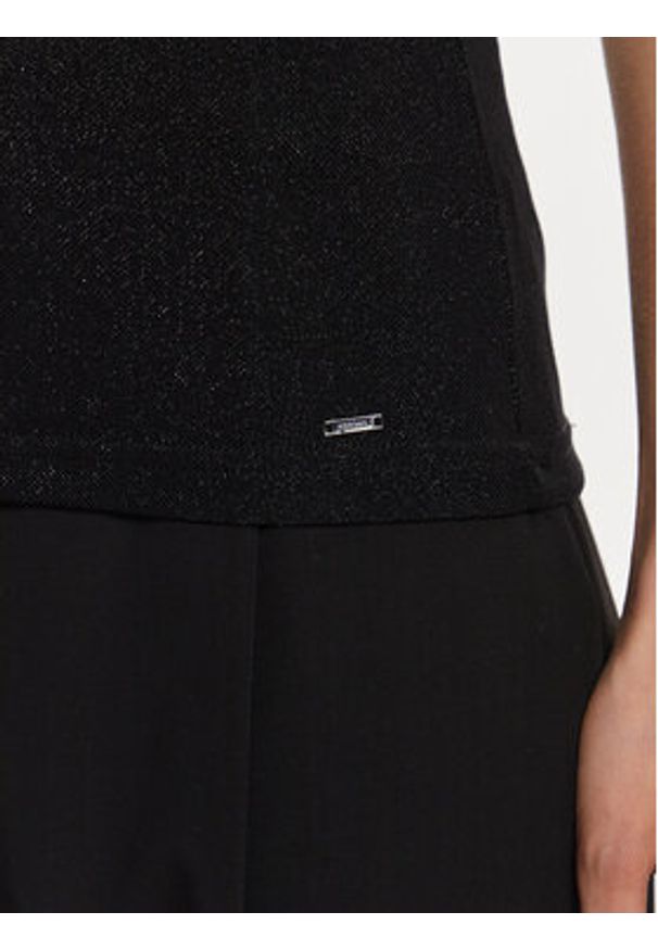 Morgan Top 232-DANIEL Czarny Slim Fit. Kolor: czarny. Materiał: syntetyk