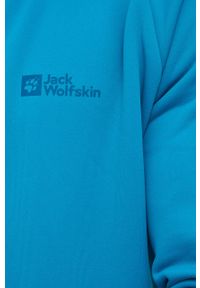 Jack Wolfskin bluza sportowa Baiselberg męska kolor zielony z kapturem gładka. Typ kołnierza: kaptur. Kolor: niebieski. Materiał: polar, materiał, skóra. Wzór: gładki. Styl: sportowy #2