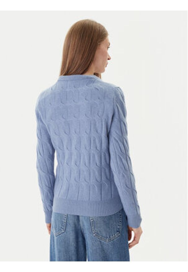 TOMMY HILFIGER - Tommy Hilfiger Sweter WW0WW43586 Błękitny Regular Fit. Kolor: niebieski. Materiał: wełna