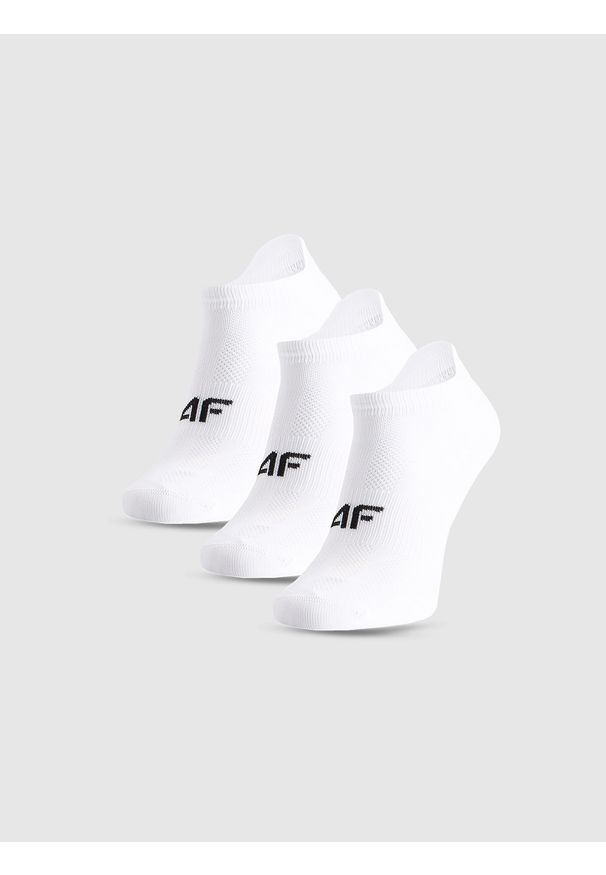 4f - 4F Skarpetki sportowe przed kostkę (3-pack) dziewczęce - białe 38-40. Kolor: biały. Materiał: materiał