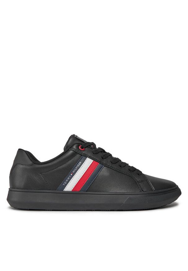 TOMMY HILFIGER - Tommy Hilfiger Sneakersy Essential Leather Cupsole FM0FM04921 Czarny. Kolor: czarny. Materiał: skóra
