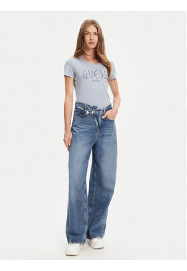 Guess T-Shirt W5YI05 J1314 Niebieski Regular Fit. Kolor: niebieski. Materiał: bawełna