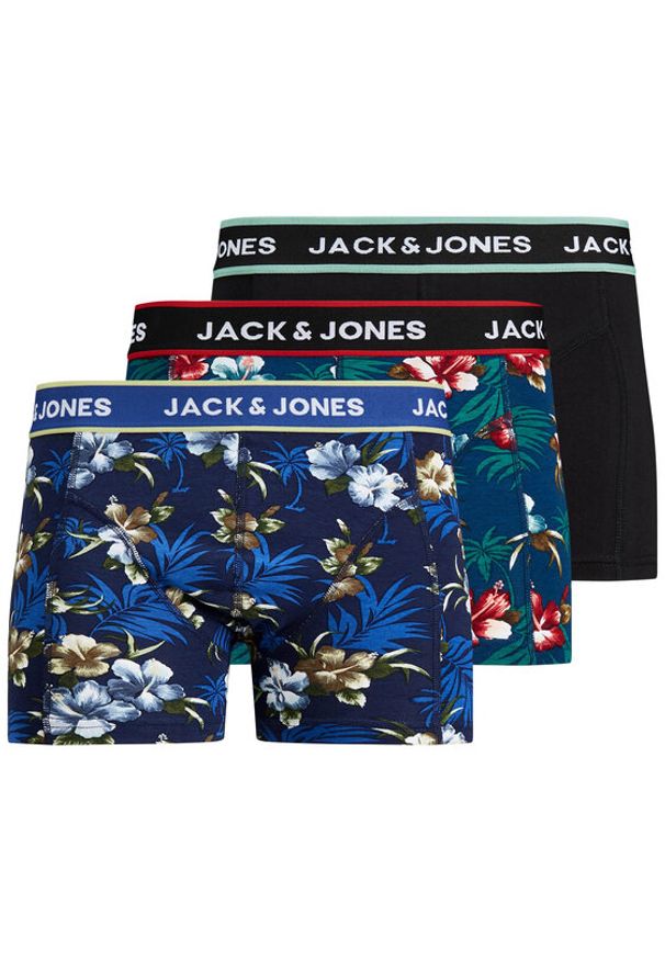 Jack & Jones - Jack&Jones Komplet 3 par bokserek Flower 12171253 Kolorowy. Materiał: bawełna. Wzór: kolorowy