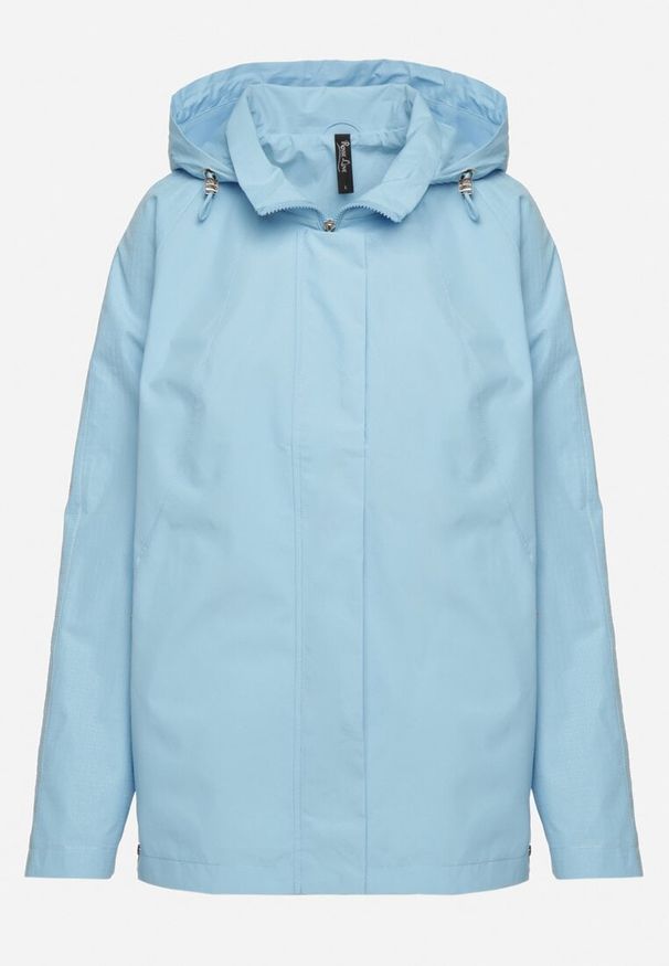 Born2be - Jasnoniebieska Kurtka w Stylu Wiatrówki z Odpinanym Kapturem Ndivisa. Okazja: na co dzień. Kolor: niebieski. Materiał: jeans. Styl: klasyczny, casual