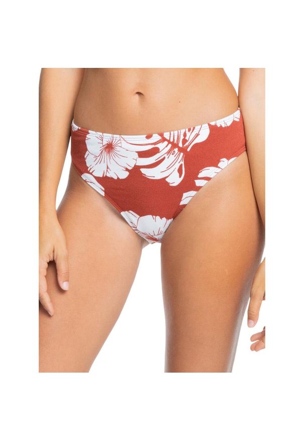 Dół od bikini damski Roxy Garden Trip. Kolor: brązowy. Materiał: elastan, poliamid