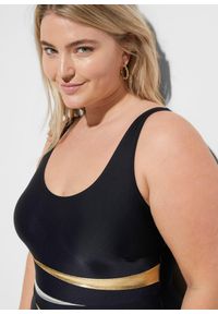 bonprix - Kostium kąpielowy ze wstawkami, wysoki stopień modelowania sylwetki. Kolor: czarny. Materiał: materiał #2