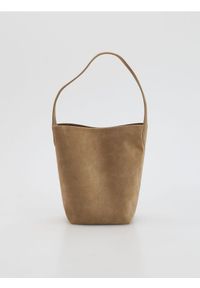 Reserved - LADIES` HANDBAG - beżowy. Kolor: beżowy. Materiał: skórzane #1