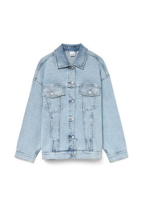 Vero Moda Kurtka jeansowa Tessa 10329868 Niebieski Relaxed Fit. Kolor: niebieski. Materiał: bawełna