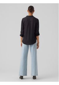Vero Moda Koszula Bumpy 10275283 Czarny Regular Fit. Kolor: czarny. Materiał: wiskoza