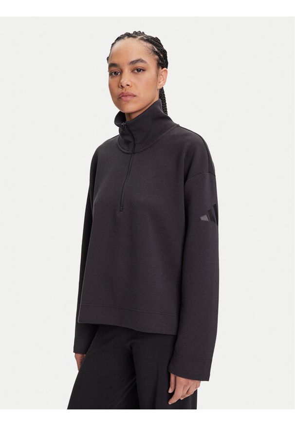 Adidas - adidas Bluza ALL SZN Soft Lux JM1659 Czarny Loose Fit. Kolor: czarny. Materiał: syntetyk